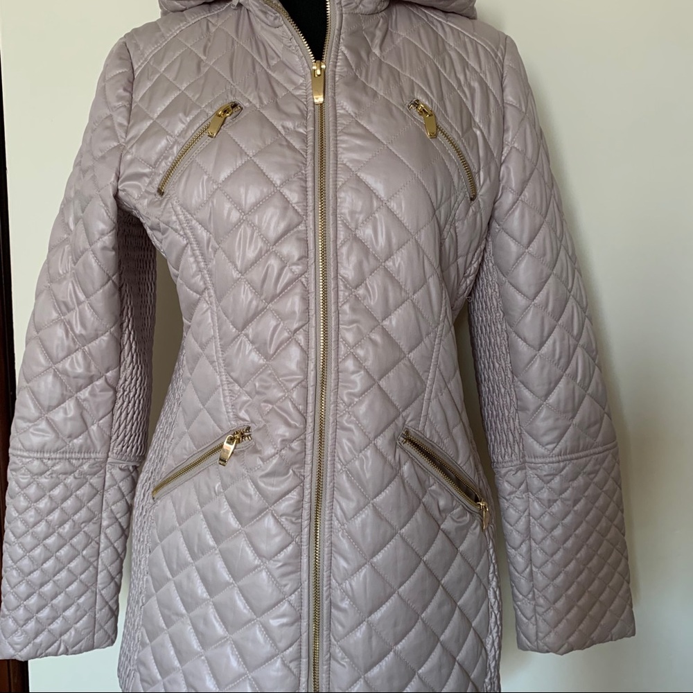 Via Spiga hooded water resistant quilted jacket